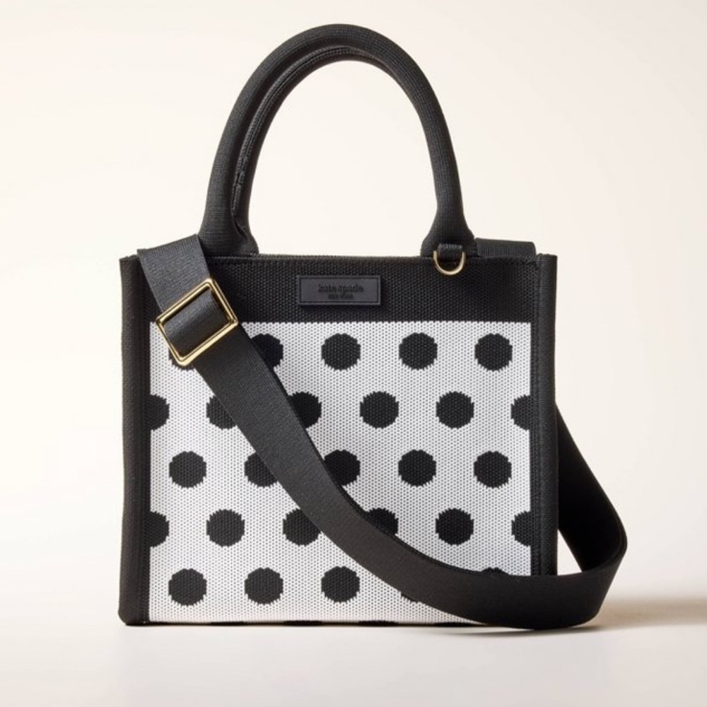 Kate Spade x Target Black & White Polka Dot Knit Crossbody Bag